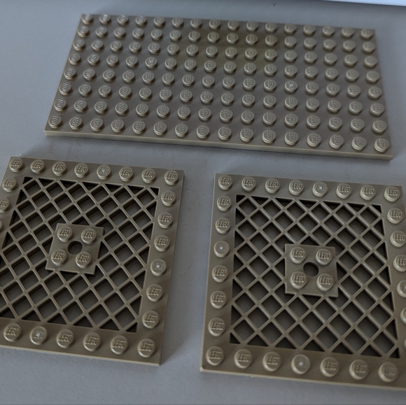 LEGO Harry Potter plates set of modified 8x8 with hole 4151 & 8x16 chamber tan - Picture 4 of 8